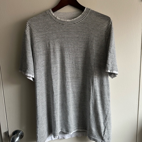 Brunello Cucinelli Linen Gray Striped Shirt EU52